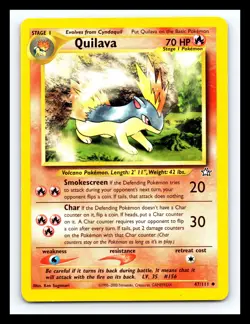 💥 Quilava # 47/111 Neo Genesis Pokemon Vintage Card 2000 - Image 1