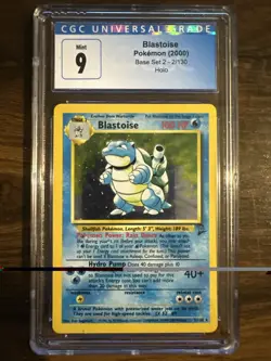 Pokemon Blastoise (2000) Base Set 2 Holo Card 2 /130 CGC 9 Mint - Image 1