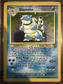 Pokemon Blastoise (2000) Base Set 2 Holo Card 2 /130 CGC 9 Mint - Image 2