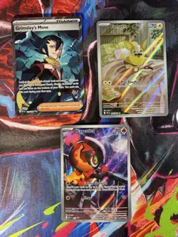 3x Full Art Phantasmal Flames Pokemon Card Lot - IR, Promo, & Supporter - Image 1