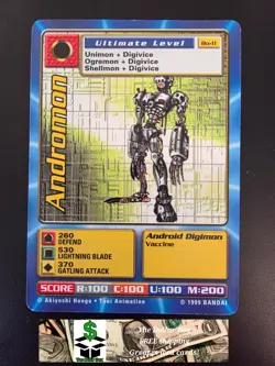 1999 Bandai Digimon Digi Battle #bo-11 U Androman card - Image 1