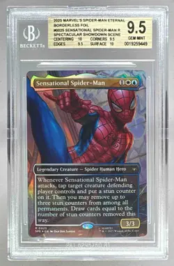 9449 Sensational Spider-Man 2025 MTG Marvel's Spider-Man #0025 Foil BGS 9.5 - Image 1