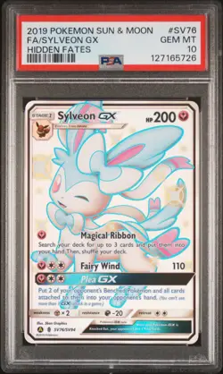 2019 POKEMON SUN & MOON HIDDEN FATES #SV76 FULL ART/SYLVEON GX PSA 10 - Image 1