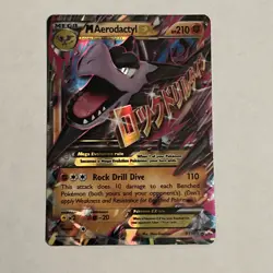 Pokemon M Aerodactyl EX Mega Evolution Promo Holo XY98 210 HP XY Set English - Image 1