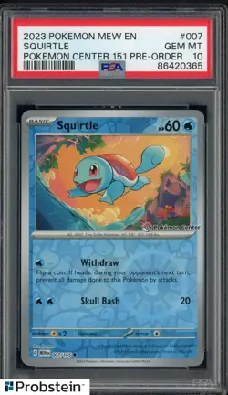 2023 Pokemon MEW EN Pokemon Center 151 Pre-Order #007 Squirtle PSA 10 - Image 1