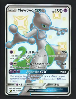 2019 Pokemon Sun & Moon Hidden Fates #SV59 Full Art Mewtwo GX GX - Image 1