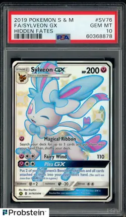 2019 Pokemon Sun & Moon Hidden Fates #SV76 Full Art Sylveon GX PSA 10 - Image 1