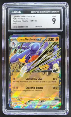 2025 Pokemon Destined Rivals Cynthia's Garchomp ex #104/182 CGC 9 TL3 - Image 1