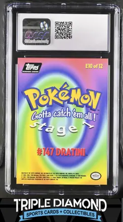 1999 Topps Pokemon the First Movie #E10 Dratini Second Print CGC 10 L557 - Image 2
