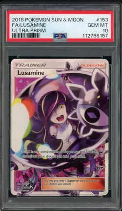 2018 Pokemon Sun & Moon Ultra Prism #153 FA Lusamine PSA 10 GEM MINT - Image 1