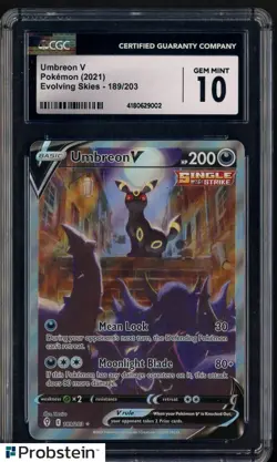 2021 Pokemon Evolving Skies #189 Umbreon V CGC 10 GEM MINT - Image 1