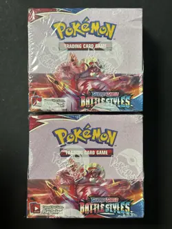 2 Pokemon TCG Sword & Shield Battle Styles Booster Boxes x2 Factory Sealed - Image 1