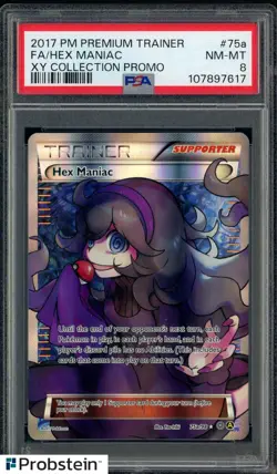 2017 Pokemon Premium Trainer XY Collection Promo #75a FA Hex Maniac PSA 8 - Image 1