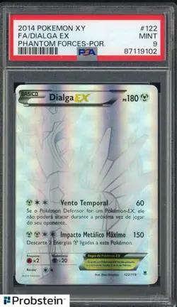 2014 Pokemon XY Phantom Forces Portuguese #122 FA Dialga EX PSA 9 MINT - Image 1