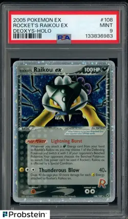 2005 Pokemon EX Deoxys Holo #108 Rocket's Raikou EX Holo PSA 9 MINT - Image 1