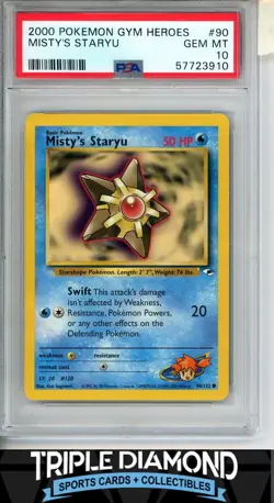 2000 Pokemon Gym Heroes #90/132 Misty's Staryu PSA 10 Gem MT L562 - Image 1