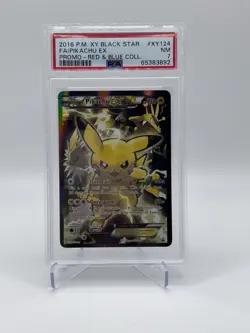 Pokemon Pikachu EX Full Art Holo Promo Red & Blue XY124 2016 PSA 7 - Image 1