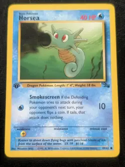 Horsea First Edition NM Pokemon 49/62 Fossil Regular - Image 1