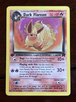 Pokemon Team Rocket Dark Flareon 1st Edition 35/82 Rare LP - Image 1