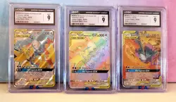 2019 Pokemon Moltres & Zapdos & Articuno GX Hidden Fates CGC 9 - LOT OF 3 - Image 1