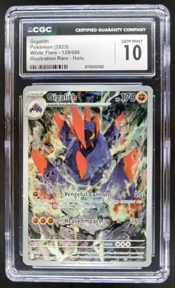 2025 Pokemon White Flare Gigalith #129/086 Illustration Rare CGC 10 TL3 - Image 1