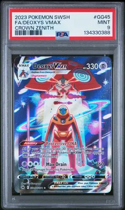 2023 POKEMON SWORD & SHIELD CROWN ZENITH #GG45 FULL ART/DEOXYS VMAX PSA 9 - Image 1