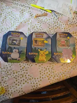 Pokemon TCG: Pokemon Go Tin Set Of 3x New & Sealed Pikachu, Blissey, Snorlax - Image 1