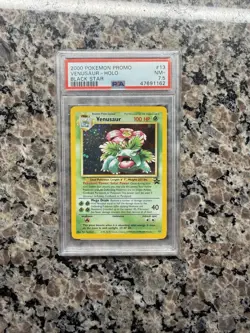 2000 Pokemon Black Star Promo Venusaur PSA 7.5 with Nintendo Manual - Image 1