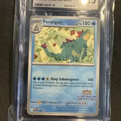 POKEMON CGC MINT+ FERALIGATR ILLUSTRATION CONTEST WINNER 2024 #213 PROMO - Image 3