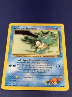 Pokemon TCG Misty's Horsea Gym Challenge 87 Unlimited Common Ken Sugimori - Image 1