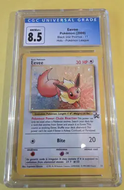 Wizards of the Coast Eevee Black Star Promo #11 Holo CGC 8.5 Pokemon League 2000 - Image 1