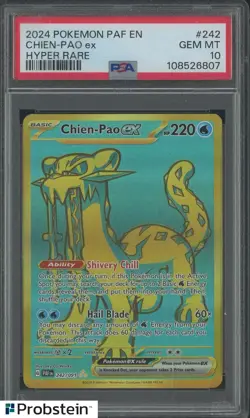2024 Pokemon PAF EN Hyper Rare #242 Chien-Pao ex PSA 10 GEM MINT - Image 1