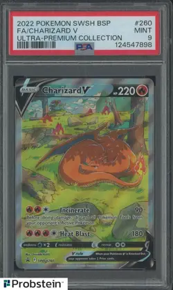2022 Pokemon SWSH BSP Ultra Premium Collection UPC #260 FA Charizard V PSA 9 - Image 1