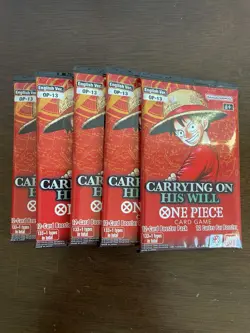 One Piece Carrying On His Will OP-13 Five 5 Booster Packs Lot English A - Image 1