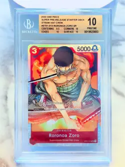 2022 One Piece Roronoa Zoro SUPER PRE-RELEASE ST01-013 SPECIAL RARE BGS 10 - Image 1