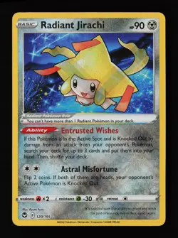 Radiant Jirachi 120/195 Radiant Rare Holo SWSH12: Silver Tempest Pokemon Card - Image 1