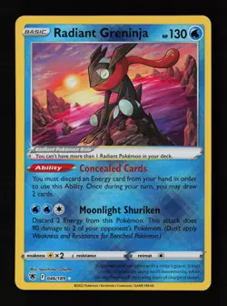 Radiant Greninja 046/189 Radiant Rare Holo SWSH10: Astral Radiance Pokemon Card - Image 1