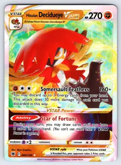 Hisuian Decidueye VSTAR 084/189 2022 Astral Radiance Pokemon Card Full Art - Nm - Image 1