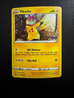 Pikachu SWSH234 SWSH Black Star Promo Pokemon Go Stamped Card - NM - Image 1