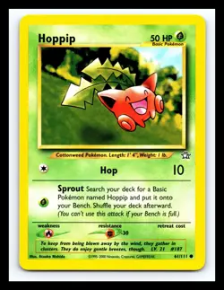💥 Hoppip # 61/111 Neo Genesis Pokemon Vintage Card 2000 - Non Holo - Image 1