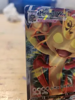 POKEMON MEOWTH VMAX STANDARD SIZE PROMO CARD SWSH005 HOLO RARE MP - Image 2