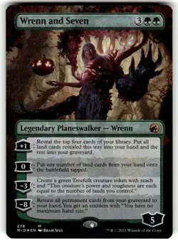Wrenn and Seven - Extended Foil Mythic - NM - Magic: The Gathering Planeswalker - Image 1