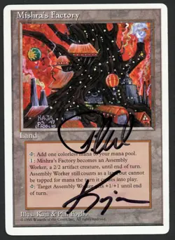 ***Mishra's Factory Double Signed*** MTG Alternate 4th Edition Magic Kid Icarus - Image 1