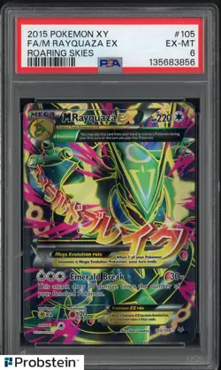 2015 Pokemon XY Roaring Skies #105 M Rayquaza EX PSA 6 EX-MT - Image 1