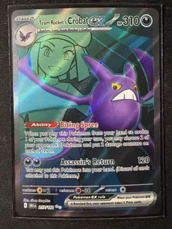 Pokemon TCG Team Rockets Crobat EX Destined Rivals #217/182 NM Ultra Rare - Image 1