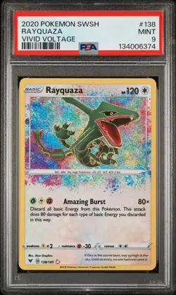 Pokemon TCG Rayquaza Vivid Voltage Rare Card 138/185 PSA 10 Gem Mint - Image 1