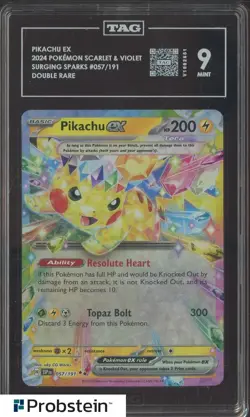 2024 Pokemon SSP EN Surging Sparks Double Rare #057 Pikachu ex TAG 9 - Image 1