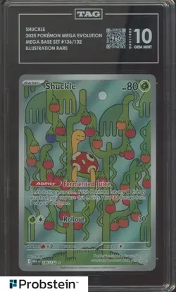 2025 Pokemon MEG EN Illustration Rare #136 Shuckle TAG 10 GEM MINT - Image 1