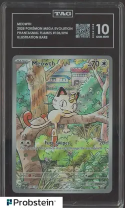 2025 Pokemon PFL EN Illustration Rare #106 Meoth TAG 10 GEM MINT - Image 1