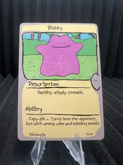 Blobby (Ditto) #132 - First Edition First Print PokeDoodly Fan Art - Pokemon - Image 1